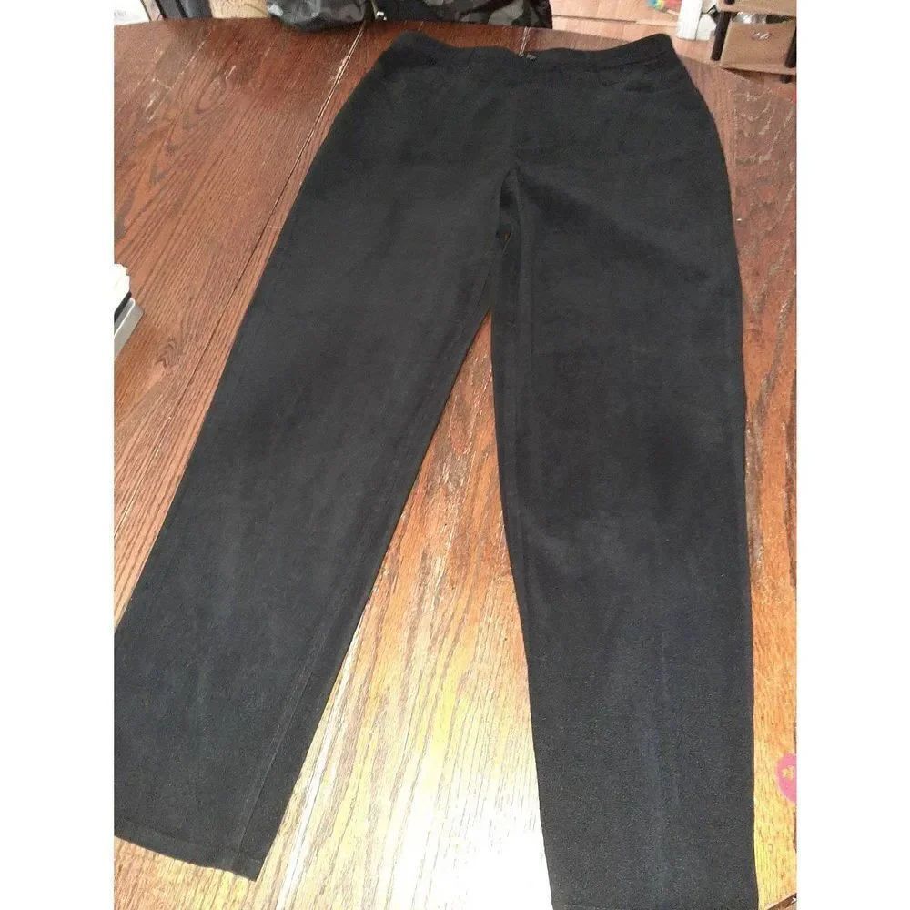 Size 14 Talbots Stretch Black High Waist Pants with Pockets and Belt Loops